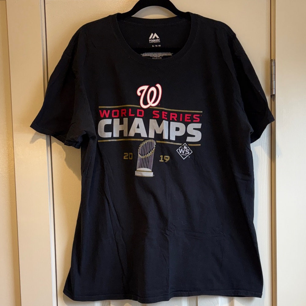 Washington Nationals MLB World Series Champs 2019 Black T-Shirt Size XL
